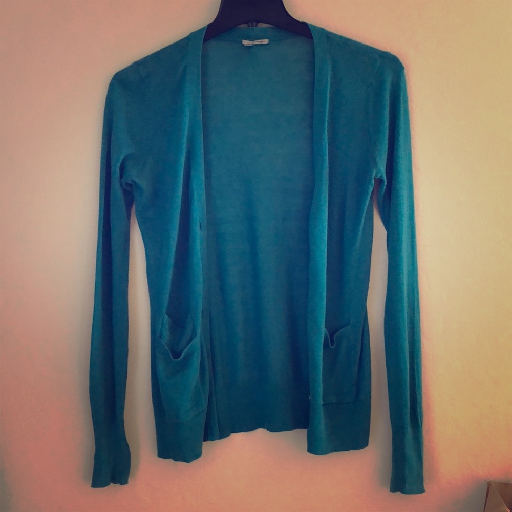 FINAL PRICE. Halogen teal linen blend cardigan.